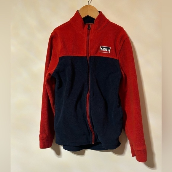 Levi-Fleece Zip up Sweater (red/Blue) - Picture 2 of 4